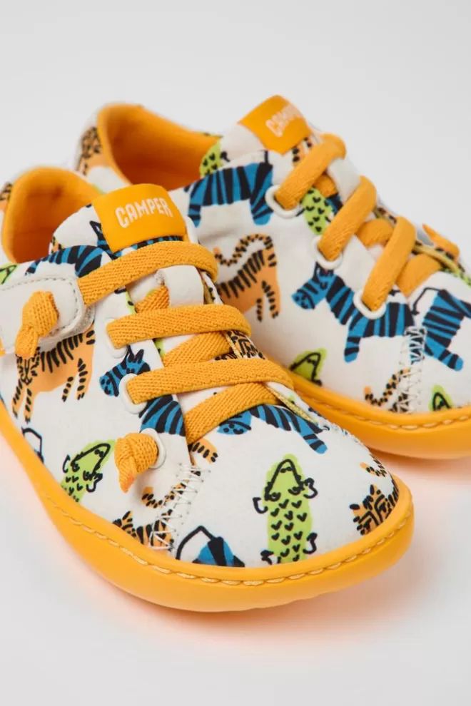 Autocierre<Camper Zapatos Multicolores De Tejido Y Piel Para Ninos