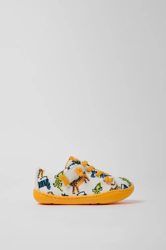 Autocierre<Camper Zapatos Multicolores De Tejido Y Piel Para Ninos