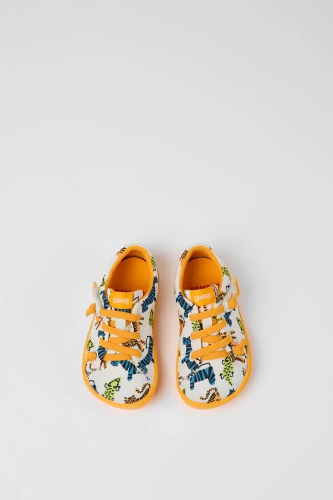 Autocierre<Camper Zapatos Multicolores De Tejido Y Piel Para Ninos