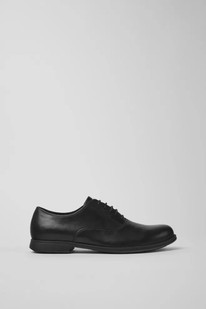 Zapatos De Vestir<Camper Zapatos Negros De Piel Con Cordones Para Mujer