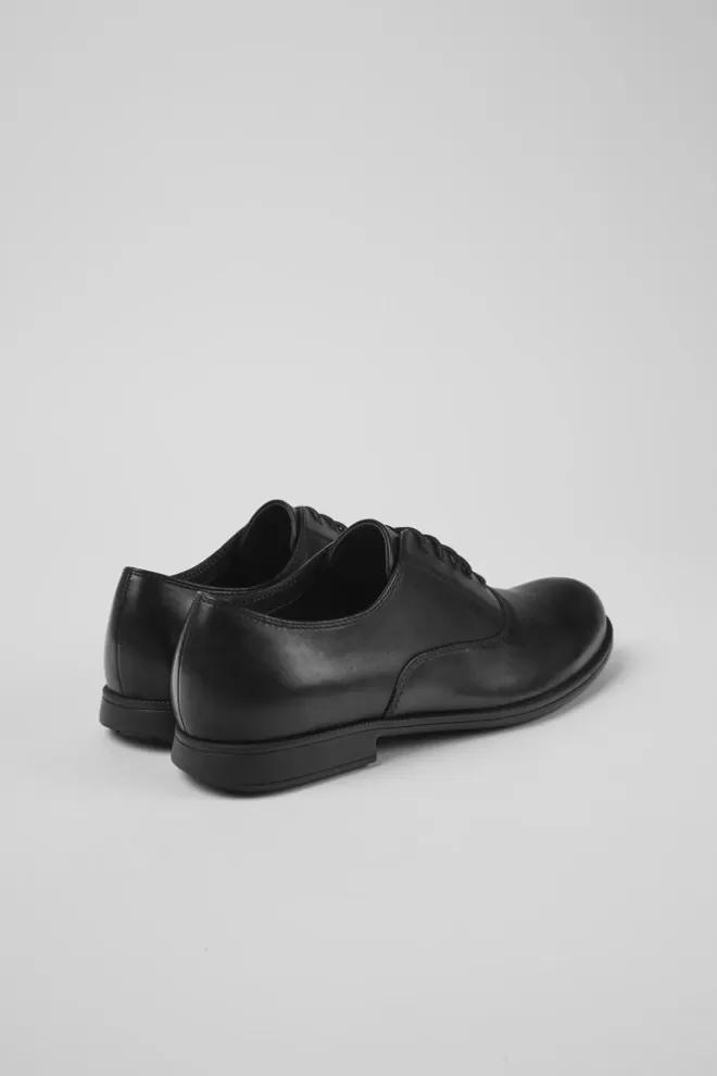 Zapatos De Vestir<Camper Zapatos Negros De Piel Con Cordones Para Mujer