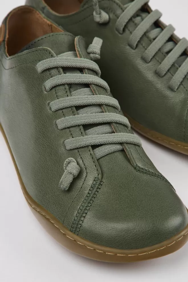 Zapatos Casual<Camper Zapatos Verdes De Piel Para Mujer